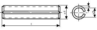 DIN 1481 / ISO 8752 Federstahl Spannstifte schwere Ausführung, blank,  1,5x14 - 1000 Stück, Schrauben